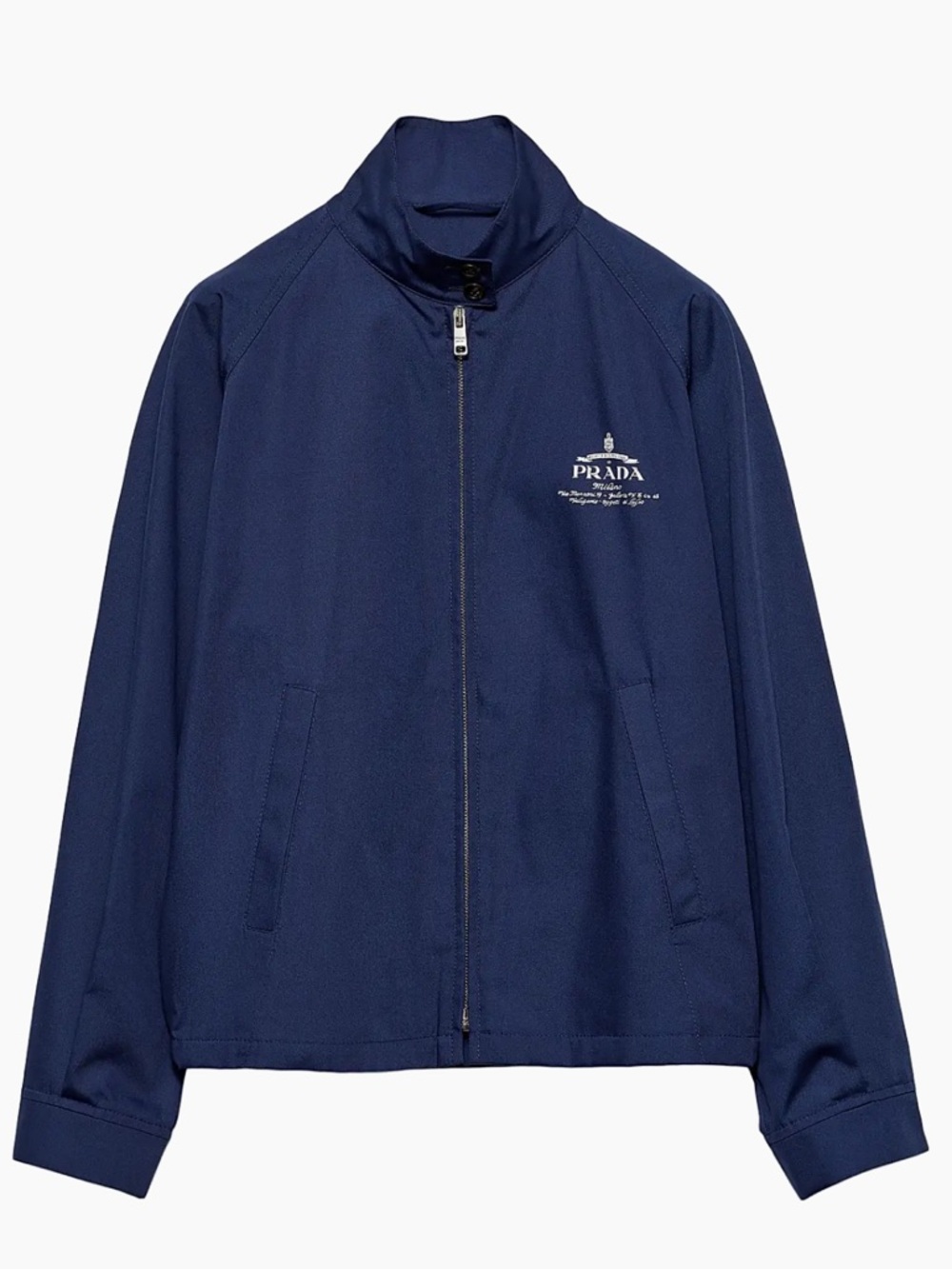 Prada authentic womens navy blouson jacket 42 new nwt